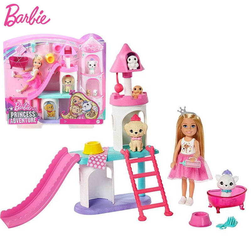 Barbie Chelsea hercegnő játékszett kisállatos játszótér