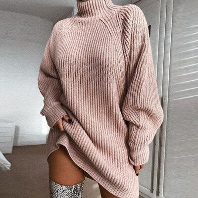 Női garbós pulóverruha