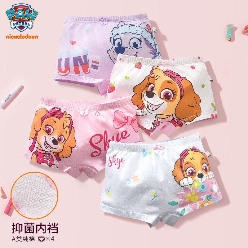 4PCS PAW Patrol Baby Girl Boy Toy Panties Kids Underwear Children&