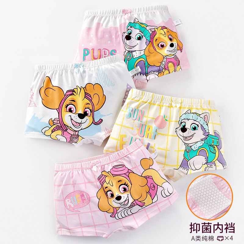 4PCS PAW Patrol Baby Girl Boy Toy Panties Kids Underwear Children&