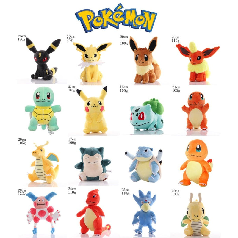 Pokémon plüssjáték variációk