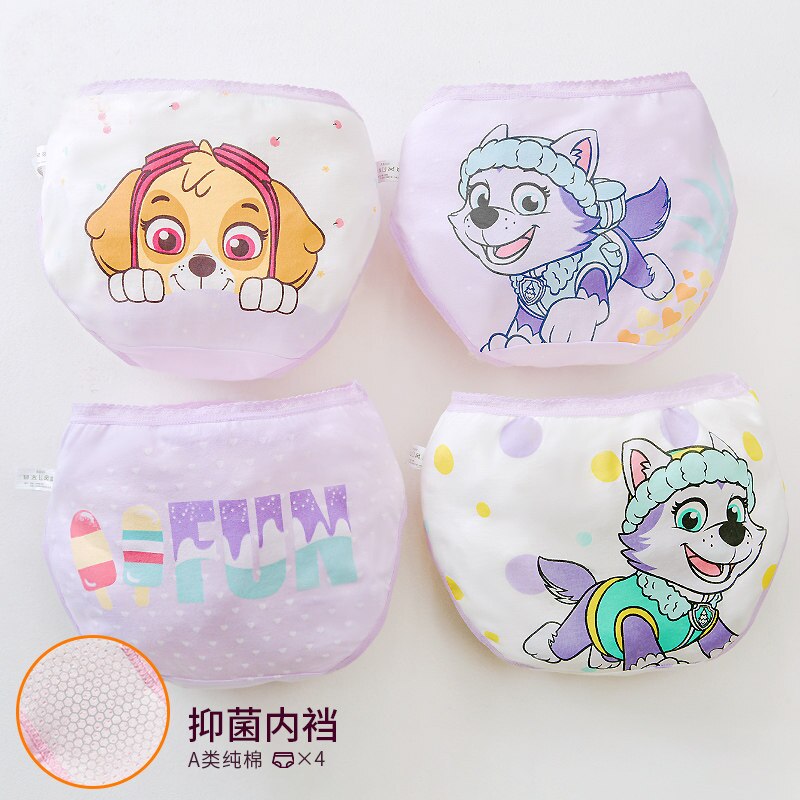 4PCS PAW Patrol Baby Girl Boy Toy Panties Kids Underwear Children&