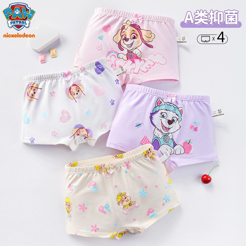 4PCS PAW Patrol Baby Girl Boy Toy Panties Kids Underwear Children&