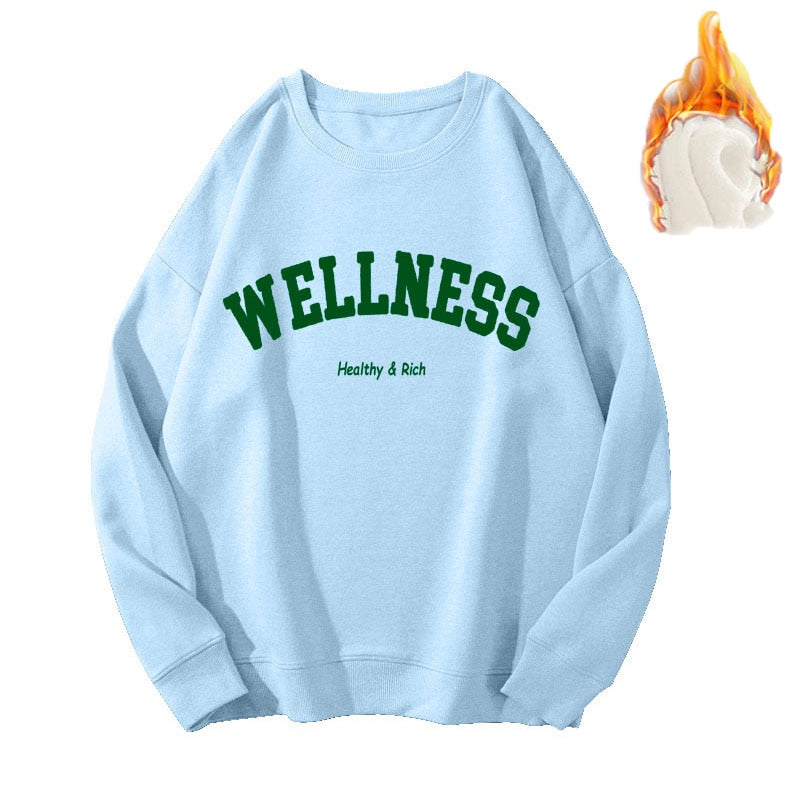 Női, sportos pulóver Wellness felirattal