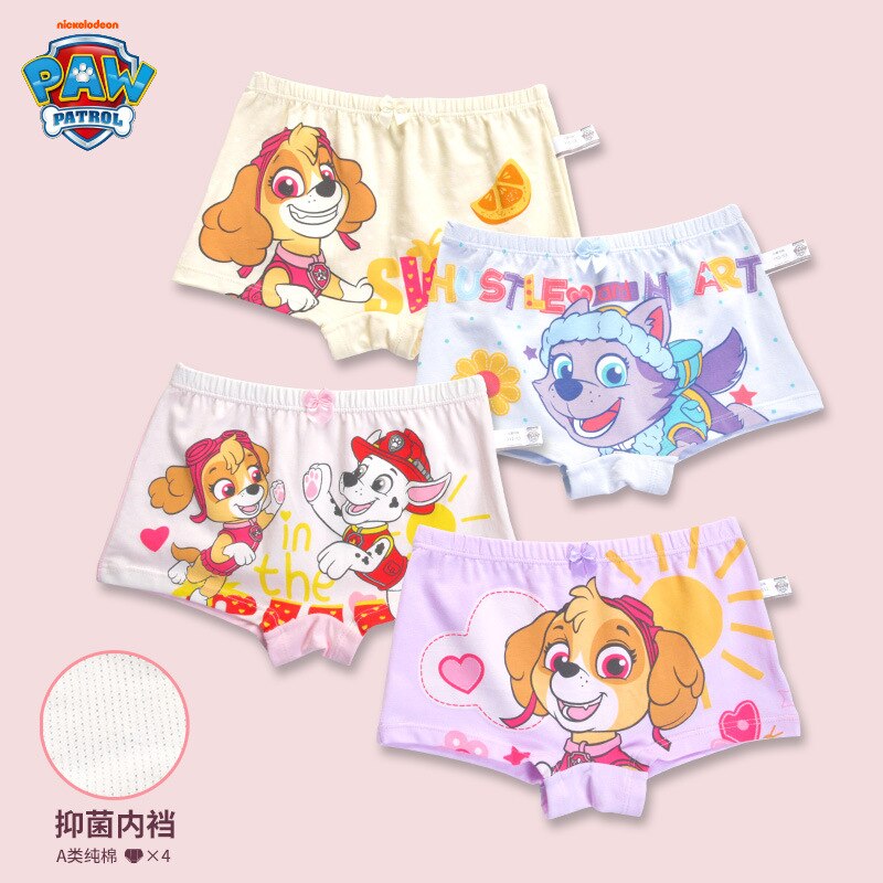 4PCS PAW Patrol Baby Girl Boy Toy Panties Kids Underwear Children&