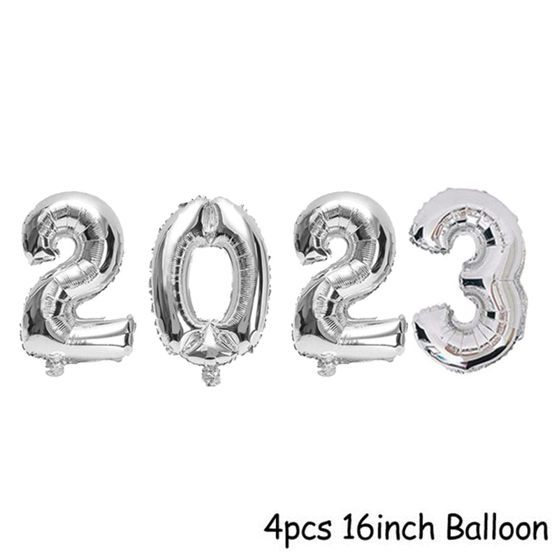 2023 Foil Balloons Happy New Year Party Decoration Gold 2023 Number Balloon New Year Eve Party Noel Christmas Decor for Home