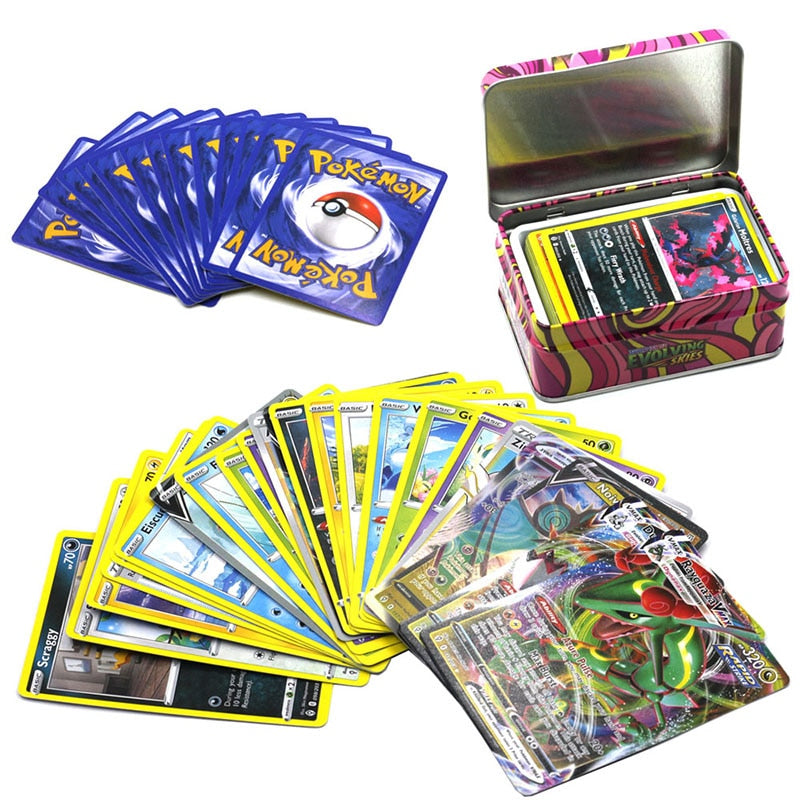 Pokémon EX GX V játékkártyák fémdobozban