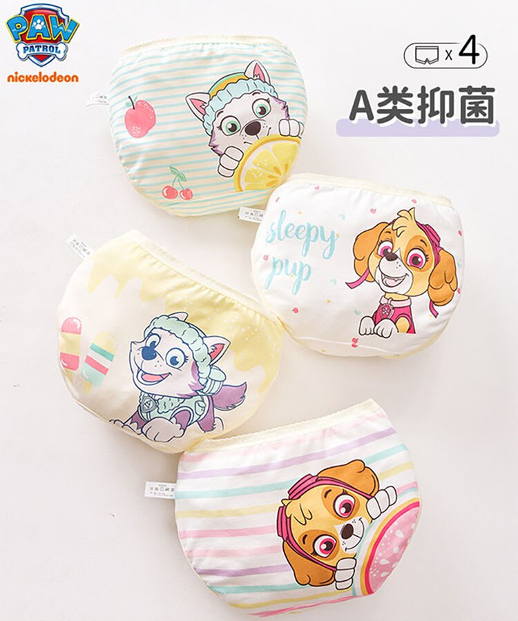 4PCS PAW Patrol Baby Girl Boy Toy Panties Kids Underwear Children&