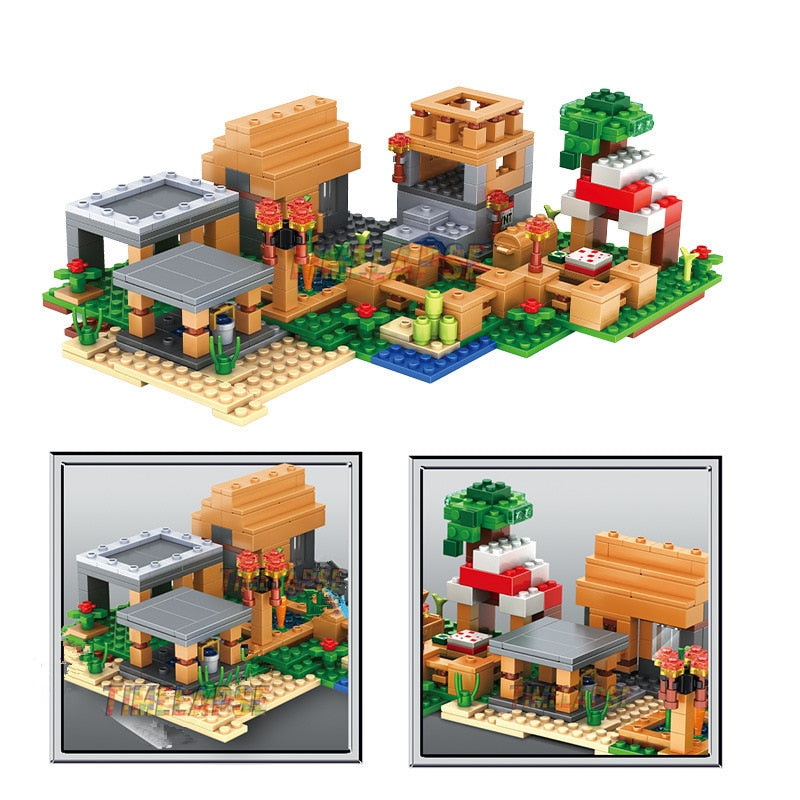 Minecraft Ház kerttel építőjáték gyerekeknek