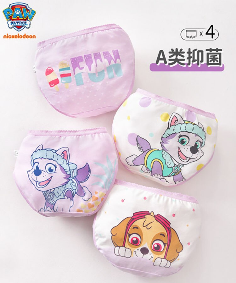 4PCS PAW Patrol Baby Girl Boy Toy Panties Kids Underwear Children&