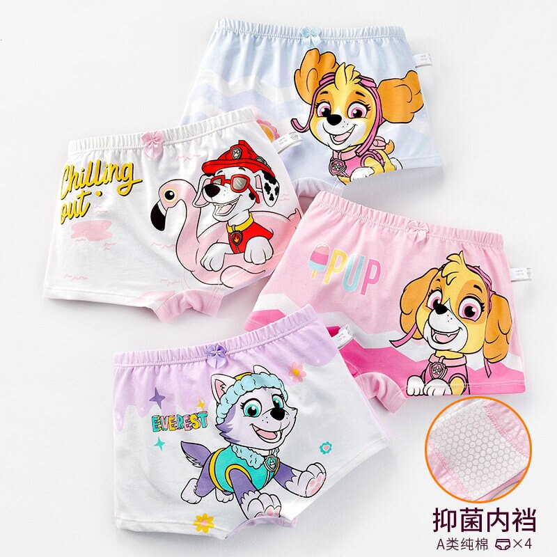 4PCS PAW Patrol Baby Girl Boy Toy Panties Kids Underwear Children&