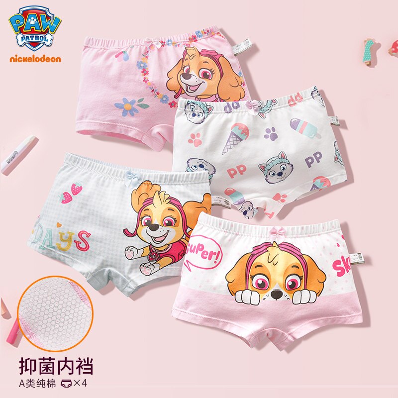 4PCS PAW Patrol Baby Girl Boy Toy Panties Kids Underwear Children&