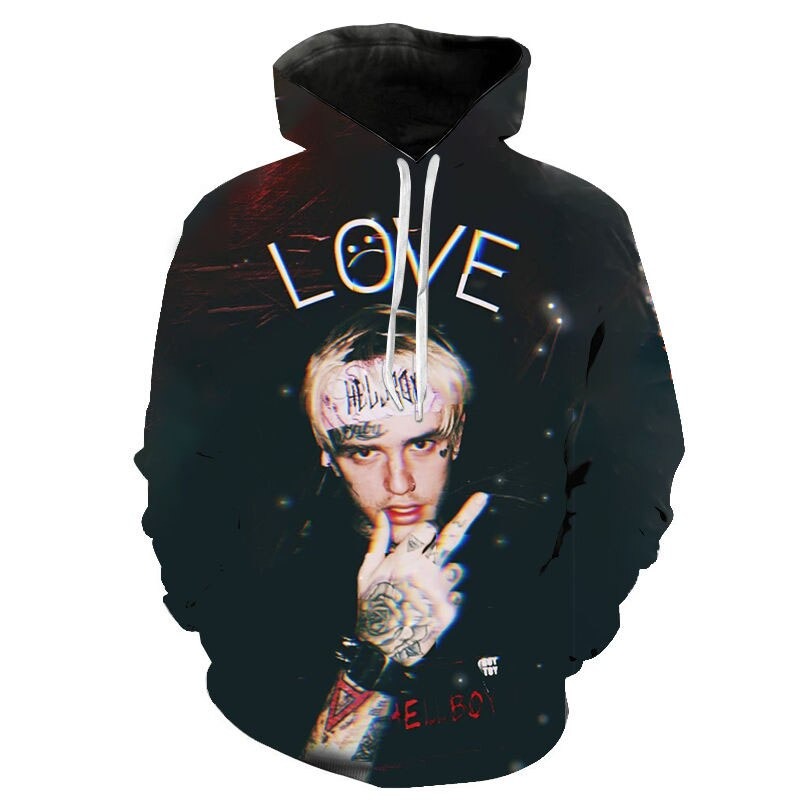 Rapper Lil Peep 3D nyomtatott pulóver