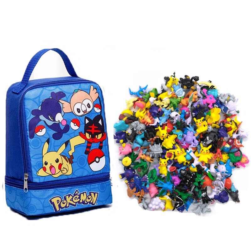 Pokémon figurák és tároló hátizsák