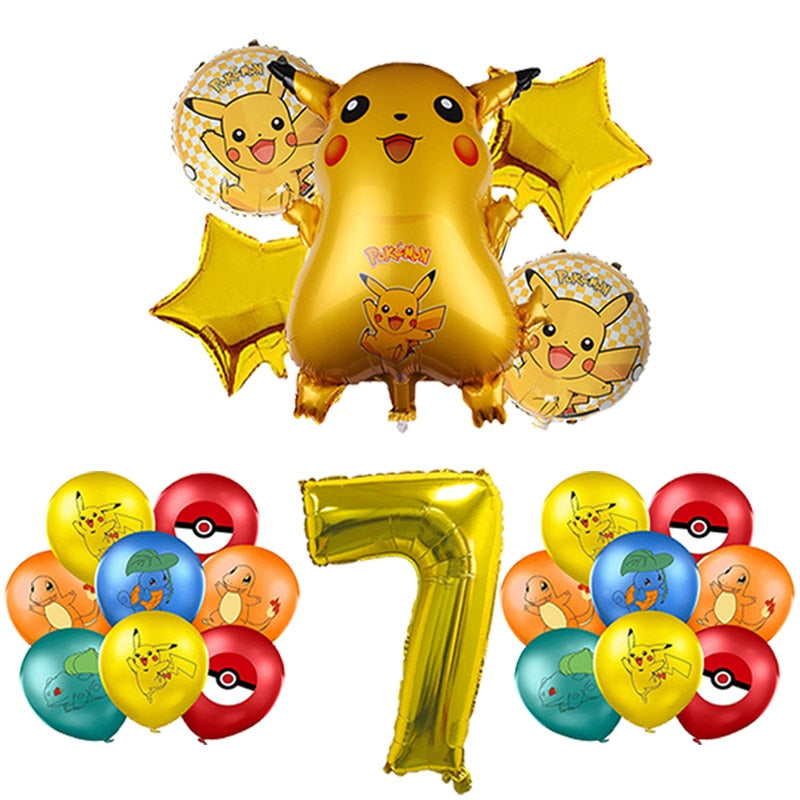 Pokémon arany témájú partidekoráció