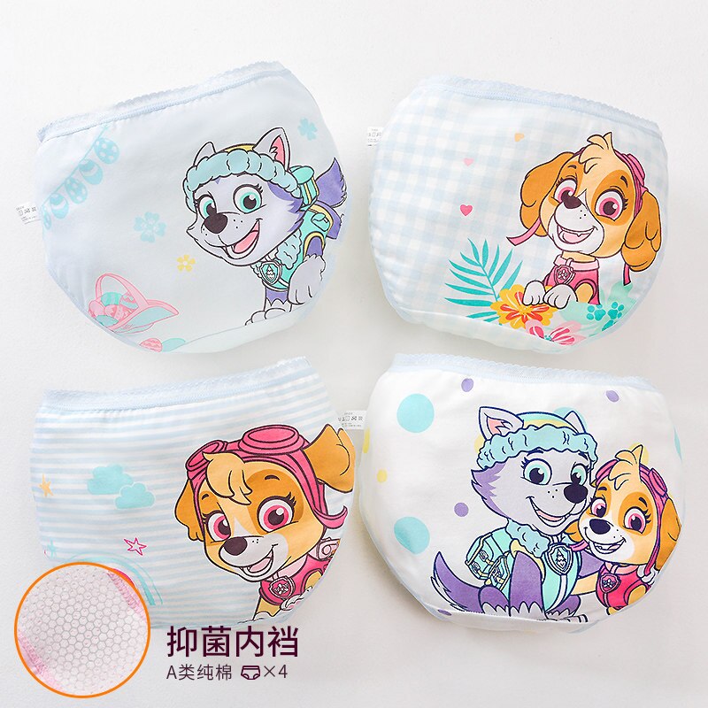 4PCS PAW Patrol Baby Girl Boy Toy Panties Kids Underwear Children&