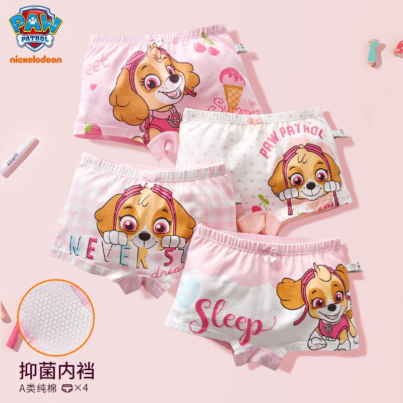 4PCS PAW Patrol Baby Girl Boy Toy Panties Kids Underwear Children&