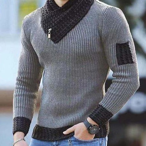 Férfi, mély nyakkivágású pulóver