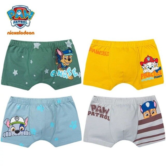 4PCS PAW Patrol Baby Girl Boy Toy Panties Kids Underwear Children&