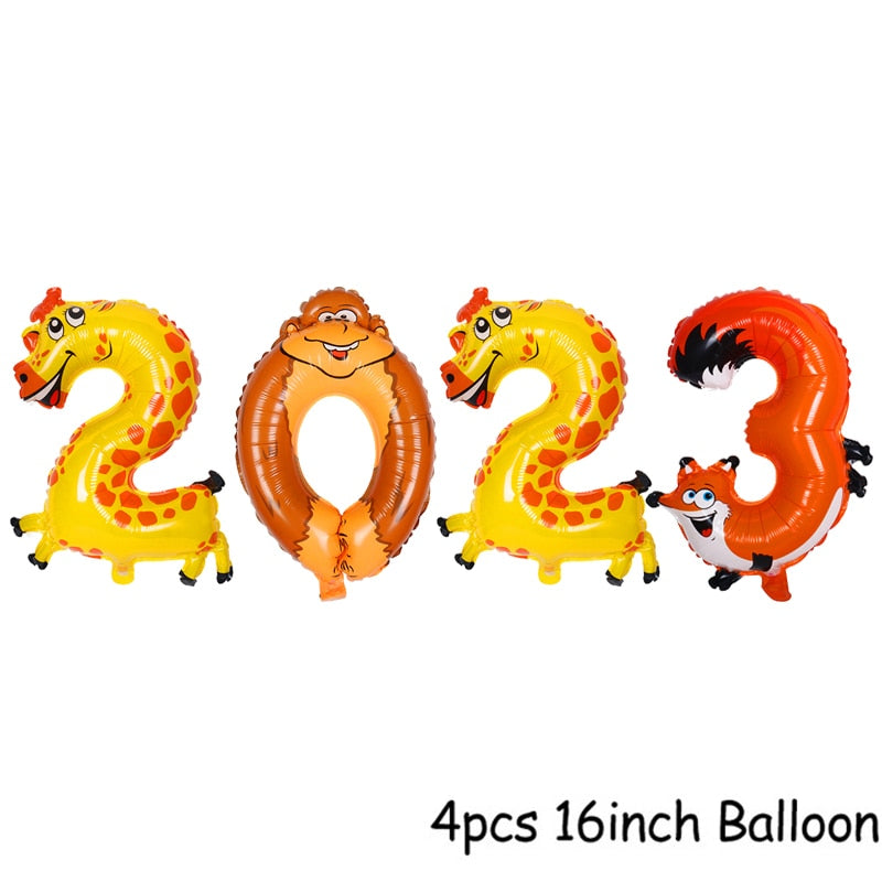2023 Foil Balloons Happy New Year Party Decoration Gold 2023 Number Balloon New Year Eve Party Noel Christmas Decor for Home