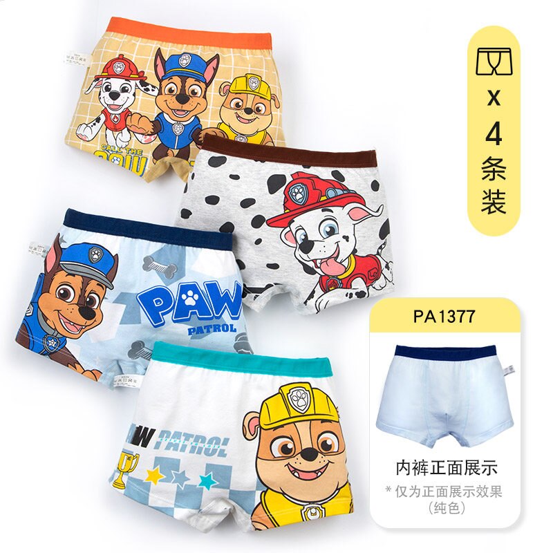 4PCS PAW Patrol Baby Girl Boy Toy Panties Kids Underwear Children&