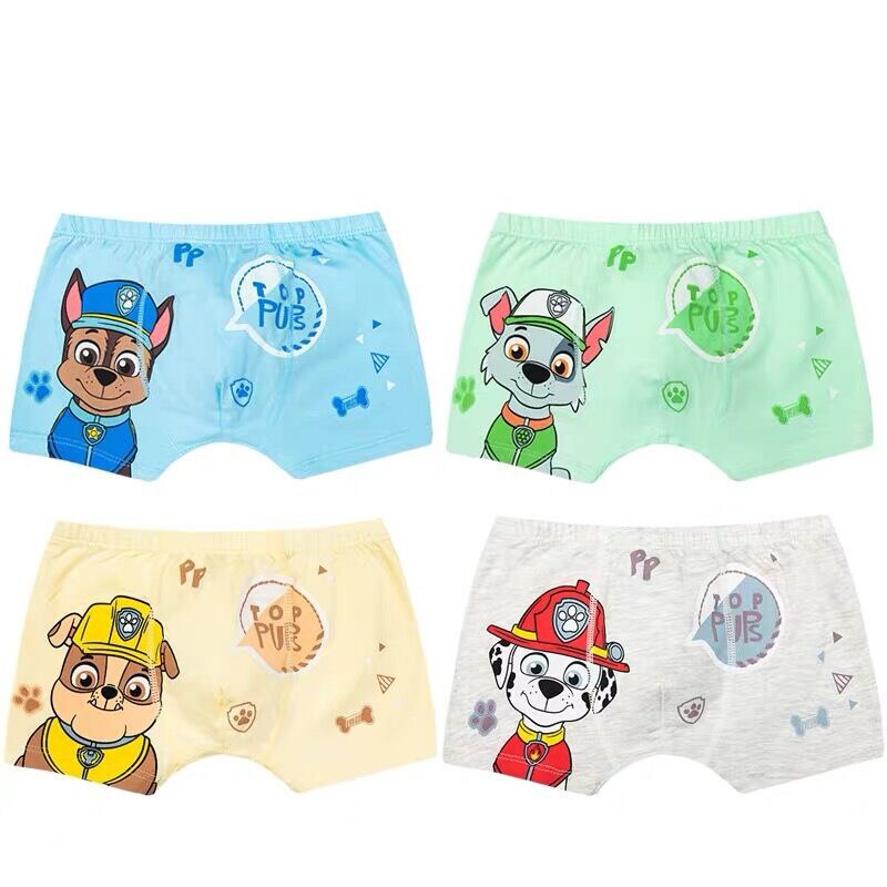 4PCS PAW Patrol Baby Girl Boy Toy Panties Kids Underwear Children&