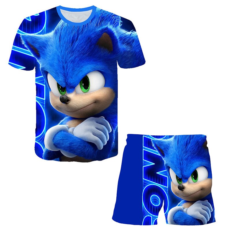 Fiú/Lány Sonic rövidujjú póló és rövidnadrág szett