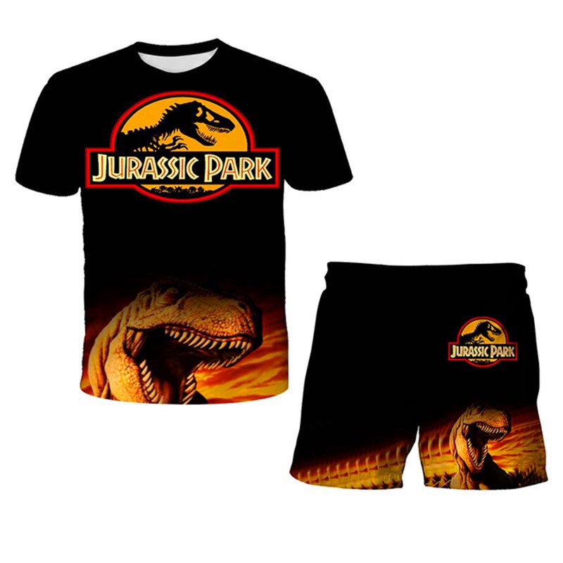 Fiú Jurassic Park rövidujjú póló és rövidnadrág