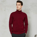 Férfi egyszínű magasnyakú pulóver
