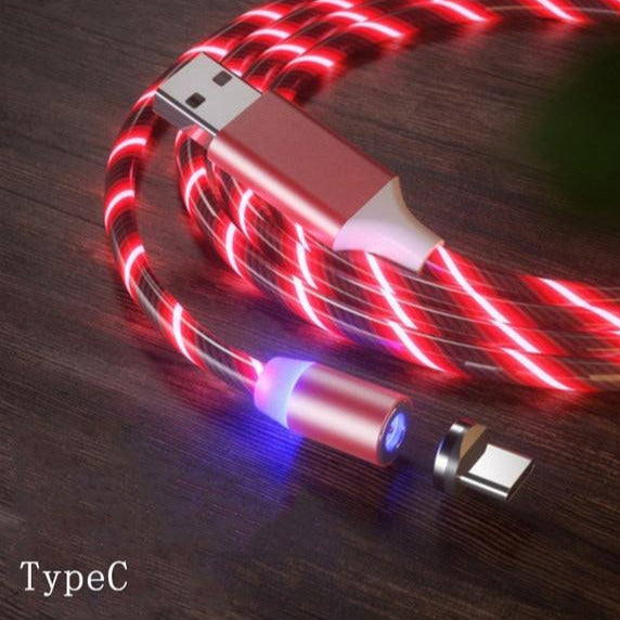 Mágneses LED fényes USB-kábel