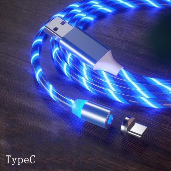 Mágneses LED fényes USB-kábel
