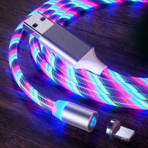 Mágneses LED fényes USB-kábel