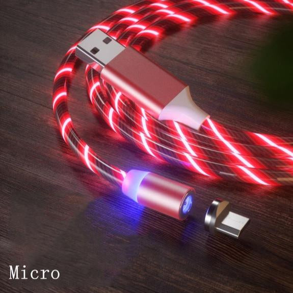 Mágneses LED fényes USB-kábel
