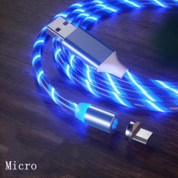 Mágneses LED fényes USB-kábel