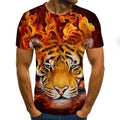 Férfi rövid ujjú póló 3D tigris minta