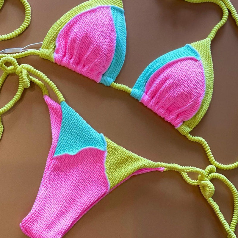 Szexi színes női bikini szett