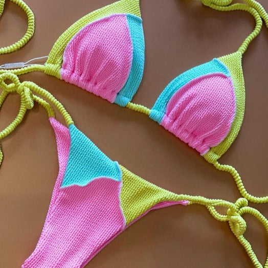 Szexi színes női bikini szett