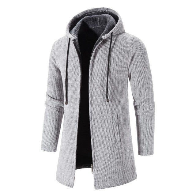 Téli férfi pulóver kabát kapucnis
