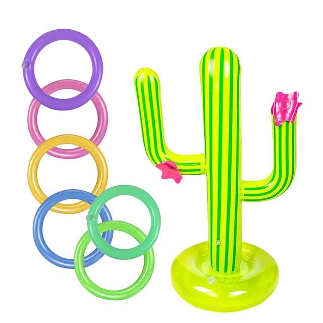 Felfújható kaktusz gyűrűdobós játékkészlet