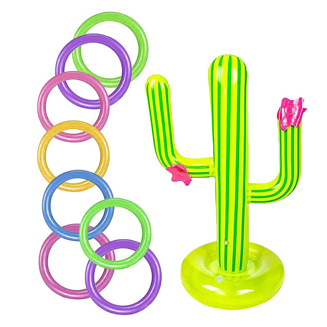 Felfújható kaktusz gyűrűdobós játékkészlet